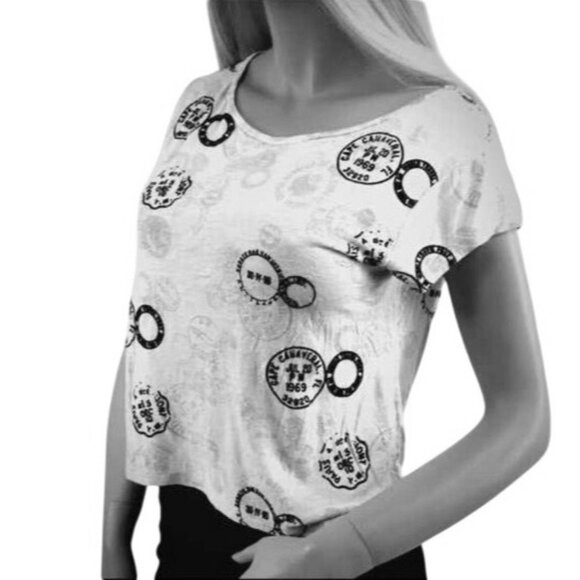 Vintage Y2K Zara Printed Slouchy Semi Cropped Short Sleeve Top - Picture 6 of 8